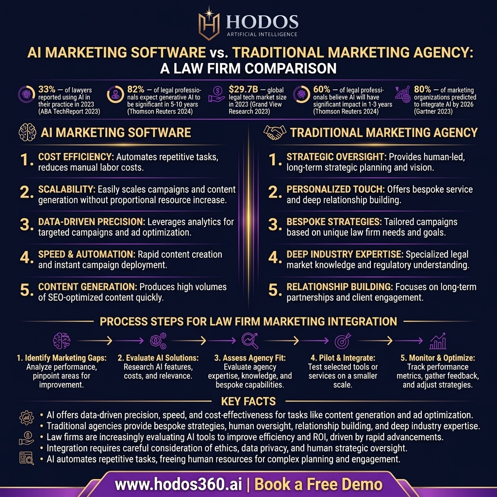 Key insights: AI Marketing Software vs. Agency: Ultimate Guide for Law Firms