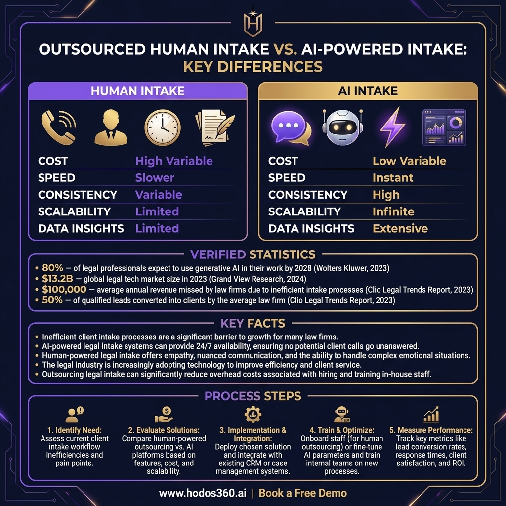 Key insights: Legal Intake Outsourcing: The Ultimate AI vs. Human Guide